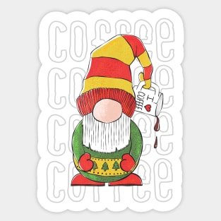 Christmas Coffee Gnome Sticker